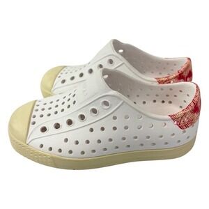 Native Kids Shoes Size C7 White Slip On Palm Print‎ Sneakers Washable